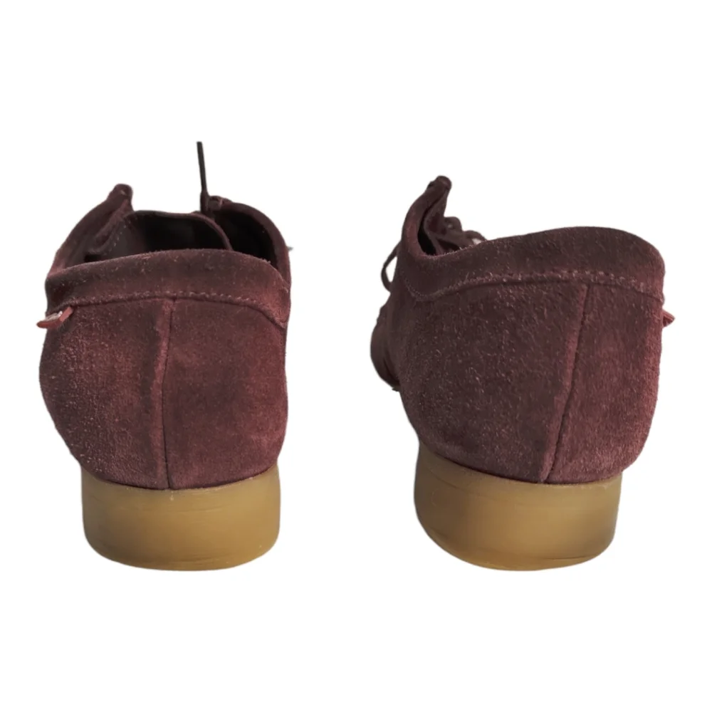 Clarks Originals Wallabee Low Burgundy Suede Moc Toe Shoes